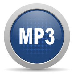 mp3 blue glossy web icon