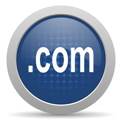 com blue glossy web icon