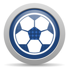 soccer blue glossy web icon