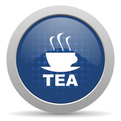 tea blue glossy web icon