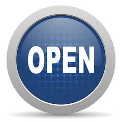 open blue glossy web icon
