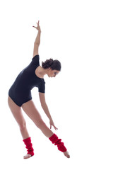 Studio shot of contemporary dancer warming up