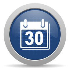 calendar blue glossy web icon