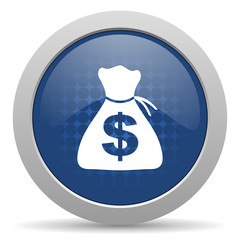 money blue glossy web icon