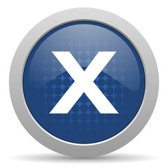 Obraz premium cancel blue glossy web icon