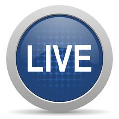 live blue glossy web icon