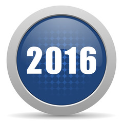 year 2014 blue glossy web icon