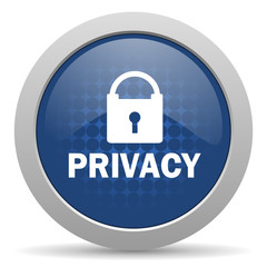 privacy blue glossy web icon
