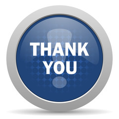 thank you blue glossy web icon