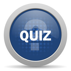 quiz blue glossy web icon