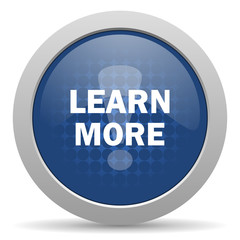 learn more blue glossy web icon