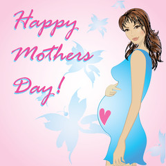  beautiful pregnant woman. Vector