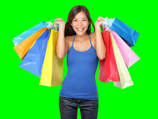Fototapeta na wymiar Shopper woman holding shopping bags