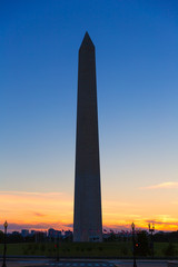 Washington Monument sunset in DC USA