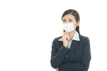 風邪に罹患した女性