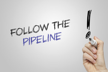 Hand writing follow the pipeline