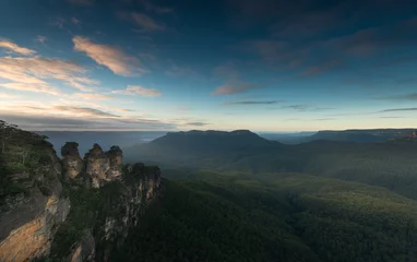 Wall murals Three Sisters Sunrise from Blue Mountains national park.