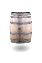 Old Wine Barrel Isolated on White Background