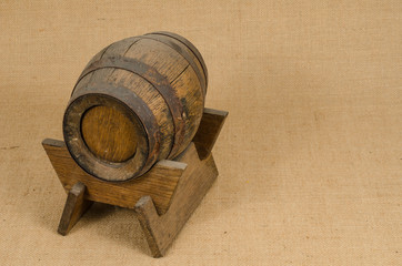 Old wooden barrel