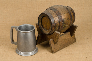 Old wooden barrel