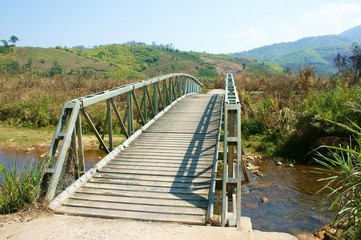 bridge cross stream, Vietnamese countryside