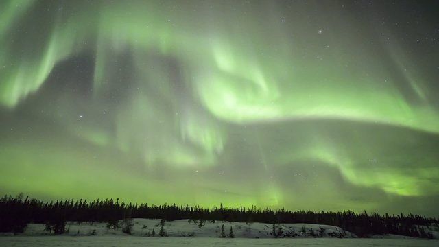 Northern lights on the polar sky