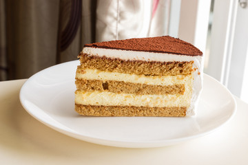 tiramisu topping with cocoa powder