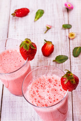 fresh delicious strawberry smoothie