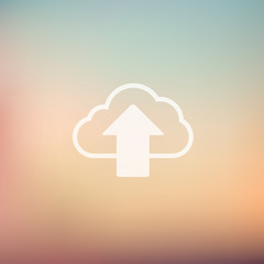 Cloud upload in flat style icon