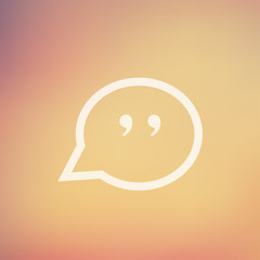 Quotation Mark Speech Bubble in flat style icon