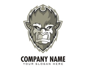 beast monkey head logo character