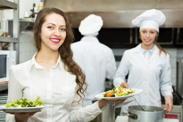 Team of chefs at kitchen