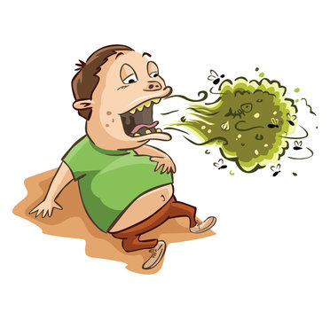 Man Bad Breath And Full Stomach