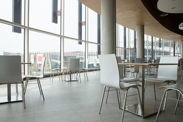Fototapeta na wymiar table and chair in food court