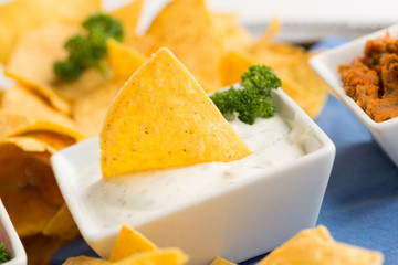 Nachos und Tortilla-Chips