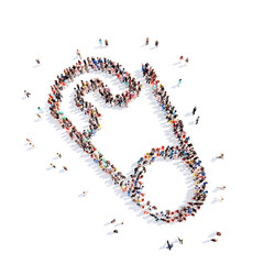 people in the form of pins.