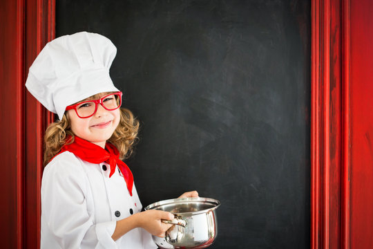 Child Chef Cook. Restaurant Business Concept