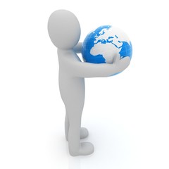 3d man and earth