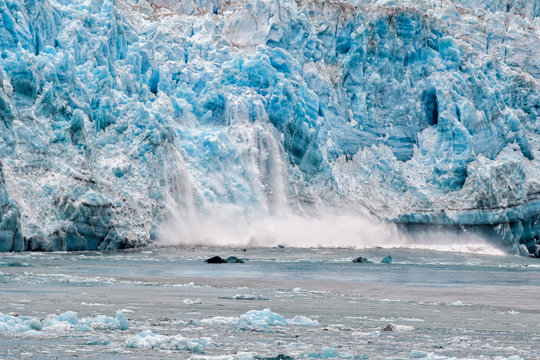 Hubbard Glacier while melting in Alaska