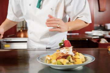 Sweet dessert in restaurant