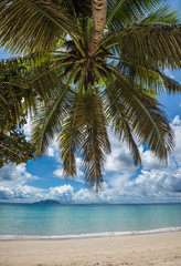 Fototapeta na wymiar Anse Beau Vallon tropical beach, Mahe island, Seychelles