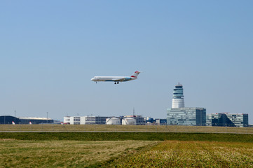 Passagierflugzeug bei der Landung