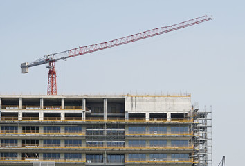 site under construction with crane