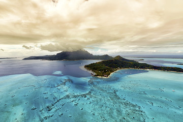 Fototapeta na wymiar Aerial view on Bora Bora
