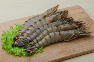 Raw tiger shrimps