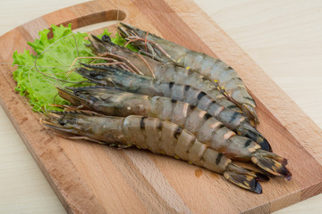 Raw tiger shrimps