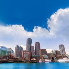 Fototapeta premium Boston Massachusetts skyline from Fan Pier