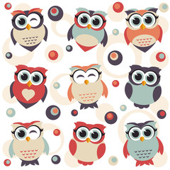 Background with cute owls