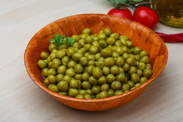 Green canned peas
