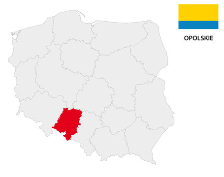 opole province map with flag